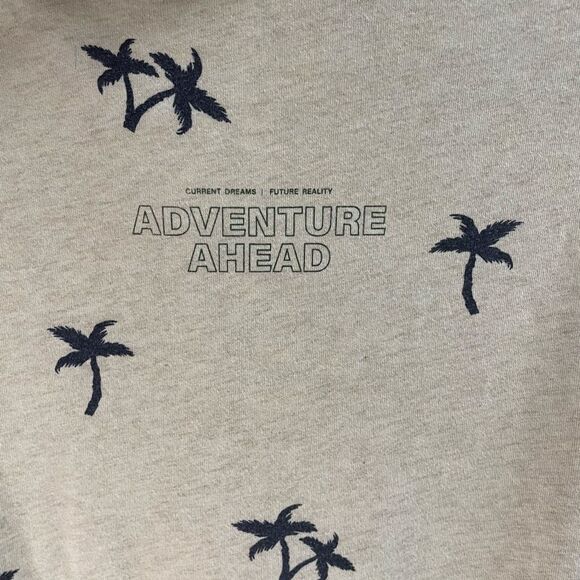 DENIM & FLOWER Men’s Pullover Long Sleeve Hoodie Shirt Size Medium Palm Trees - Picture 5 of 10